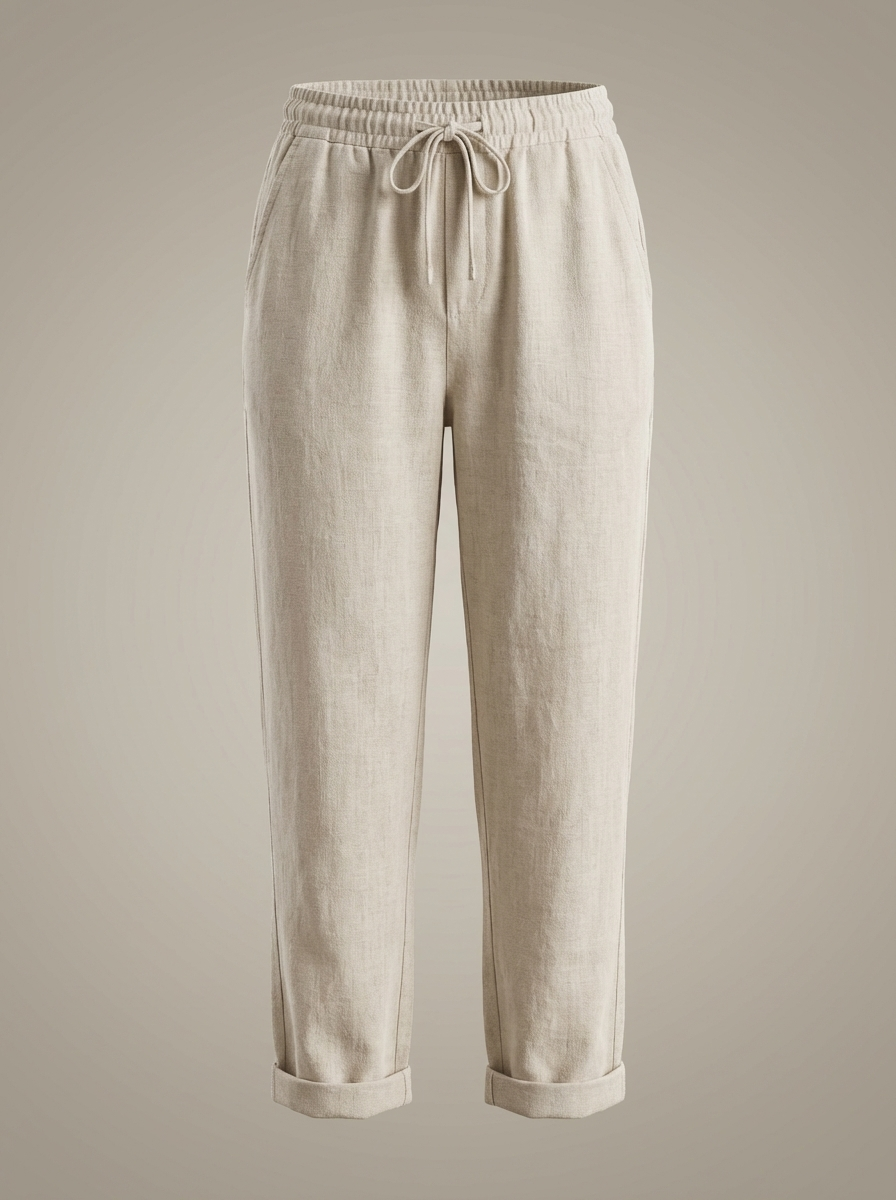 Women's Relaxed Fit Trousers with Drawstring Waist