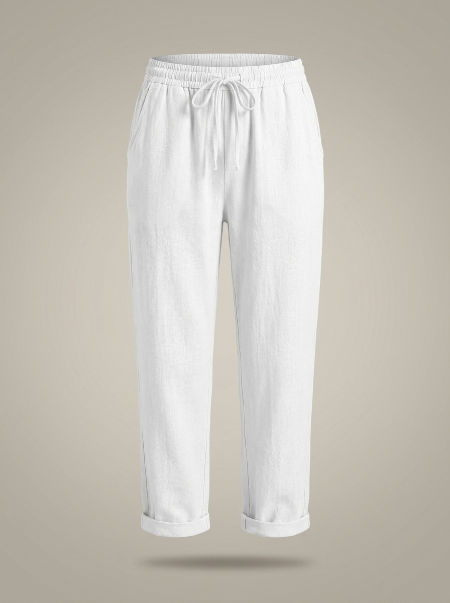 Women's Relaxed Fit Trousers with Drawstring Waist