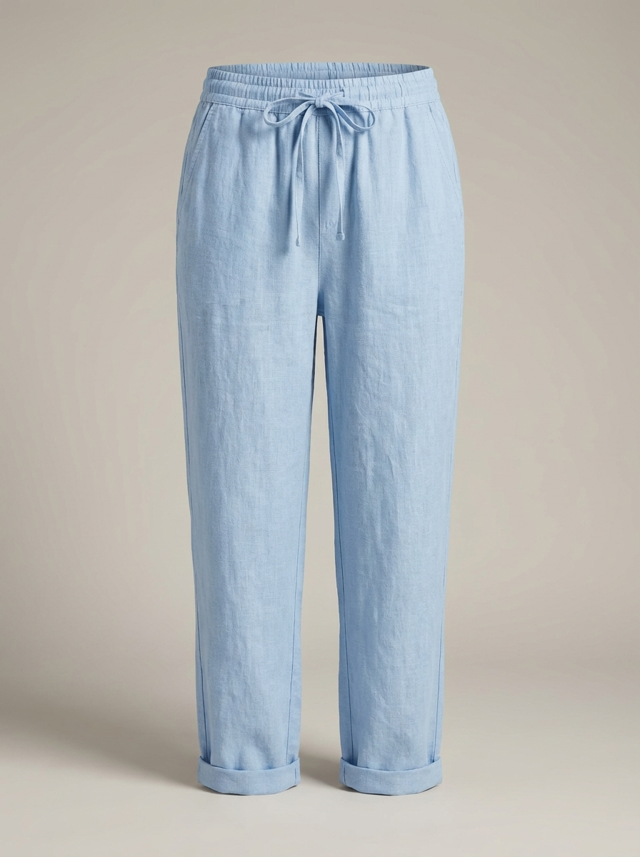 Women's Relaxed Fit Trousers with Drawstring Waist