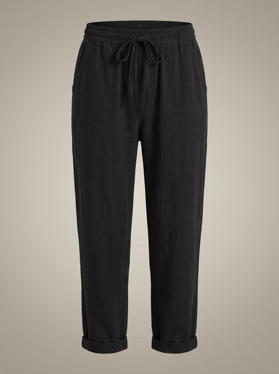 Women's Relaxed Fit Trousers with Drawstring Waist