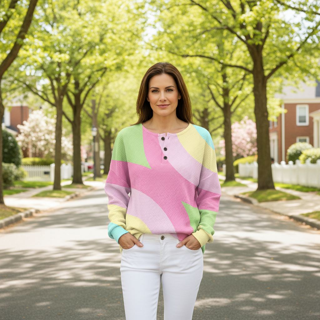 Vera | Crew Neck Ribbed Knit Sweater