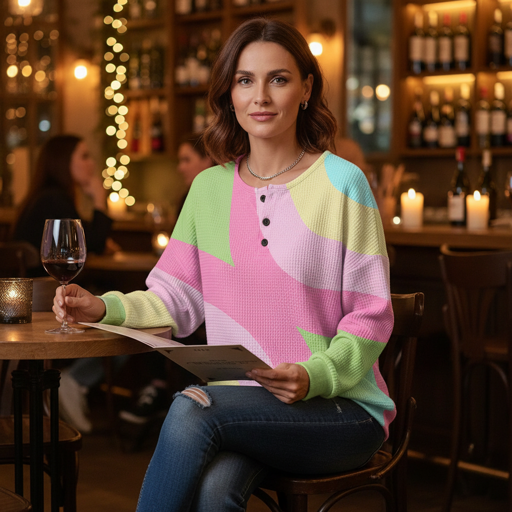 Vera | Crew Neck Ribbed Knit Sweater