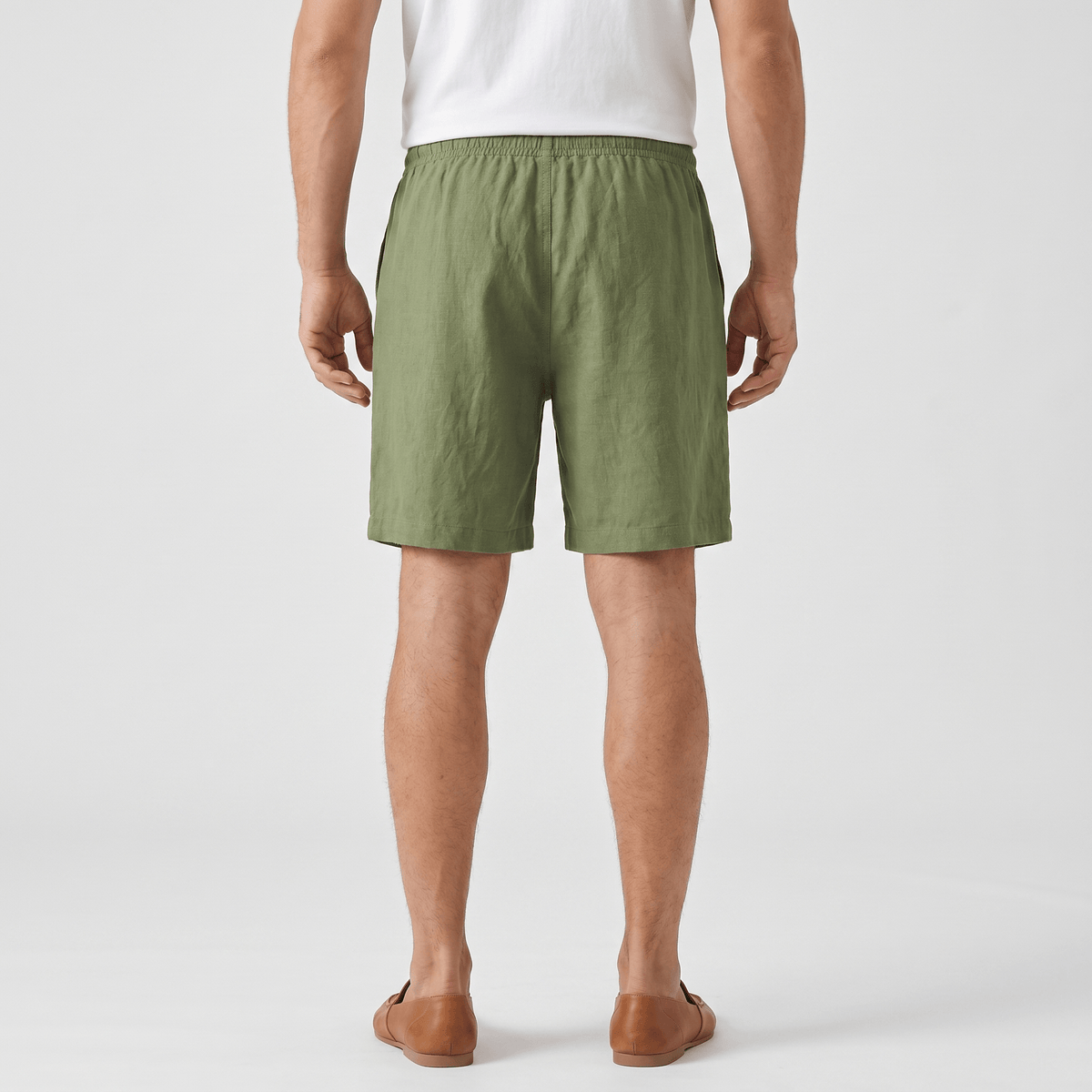 Emil Linen Drawstring Shorts – Adjustable Waist Side Pocket Relaxed Lightweight Summer Bottoms