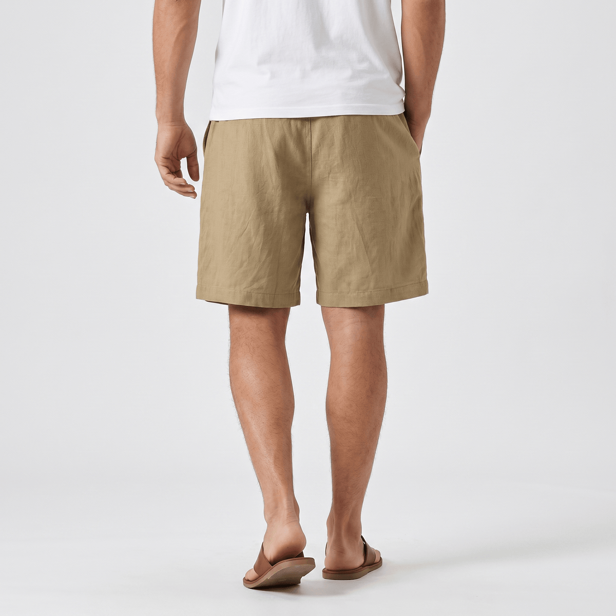 Emil Linen Drawstring Shorts – Adjustable Waist Side Pocket Relaxed Lightweight Summer Bottoms