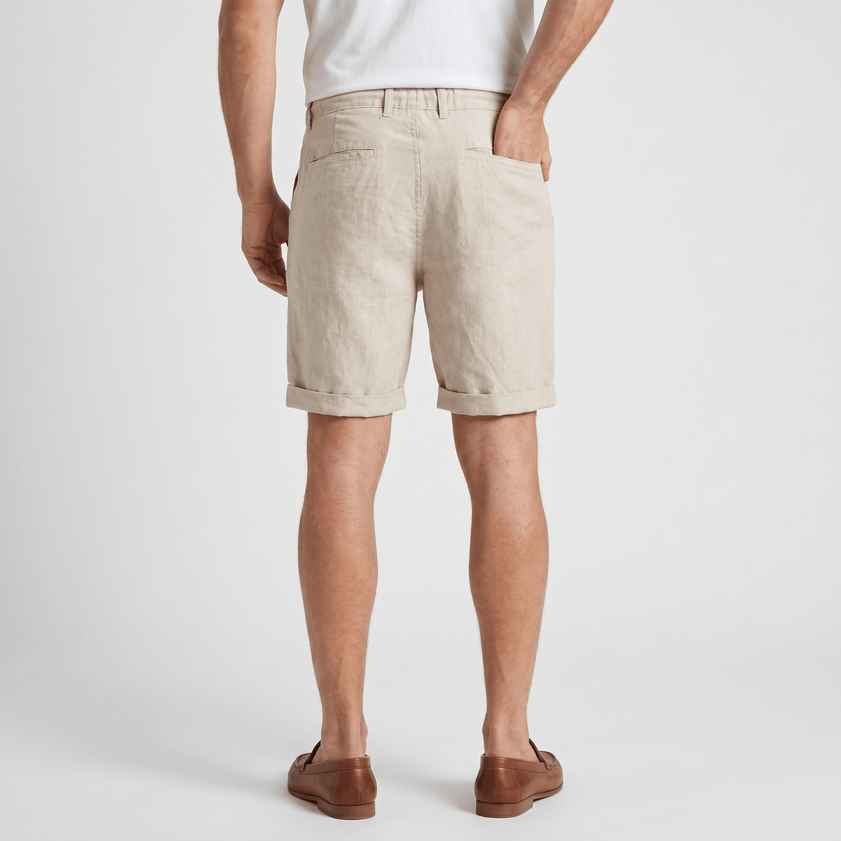 Damian Beach Linen Shorts – Cuffed Drawstring Relaxed Summer Bottoms