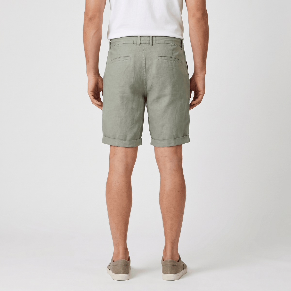 Damian Beach Linen Shorts – Cuffed Drawstring Relaxed Summer Bottoms