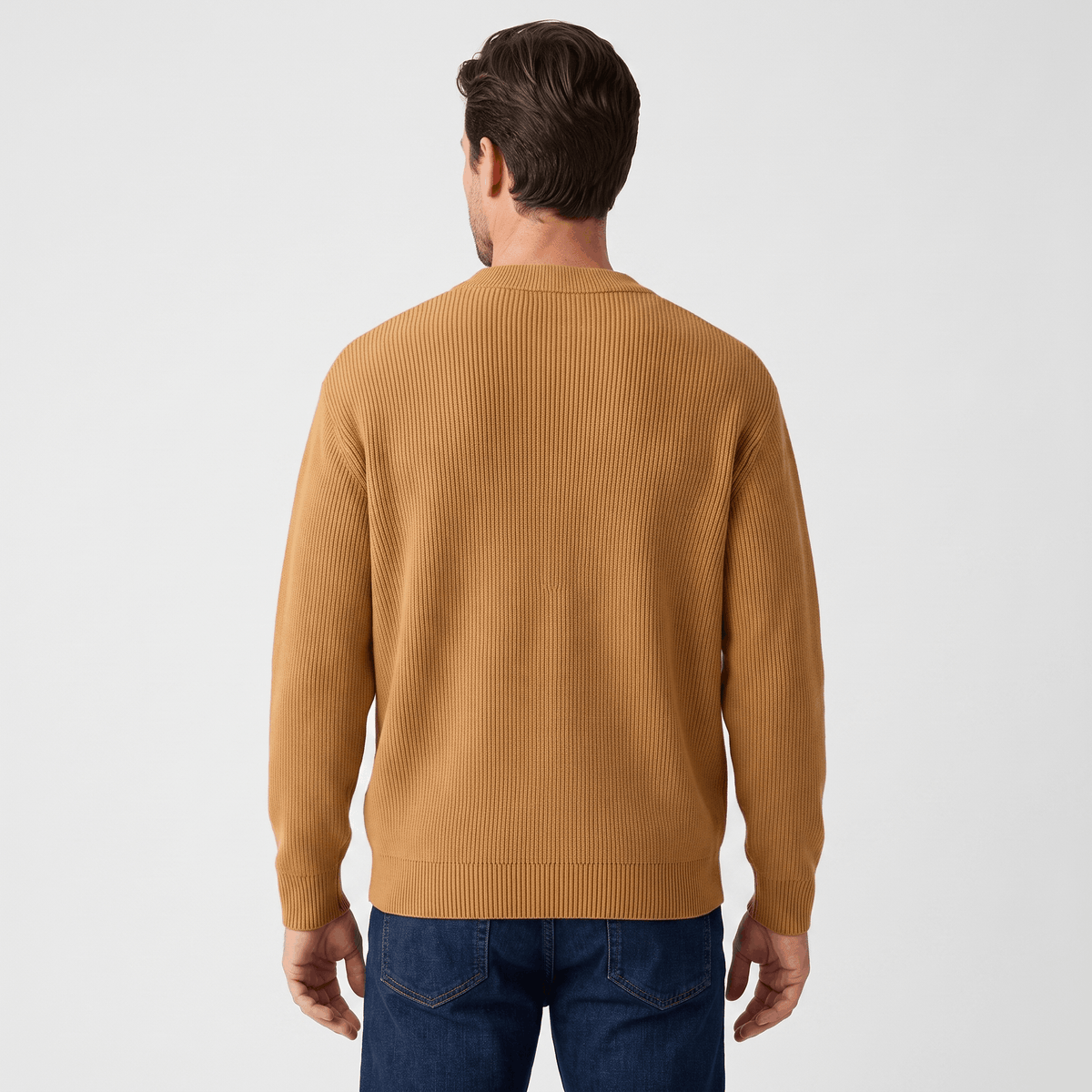 Kenneth Ribbed Knit Sweater – Geometric Color Block Pullover