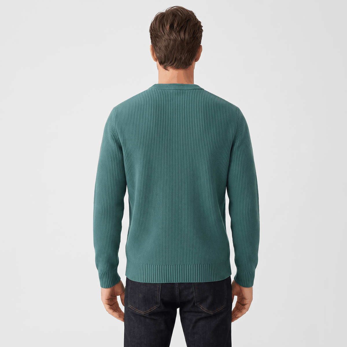 Kenneth Ribbed Knit Sweater – Geometric Color Block Pullover