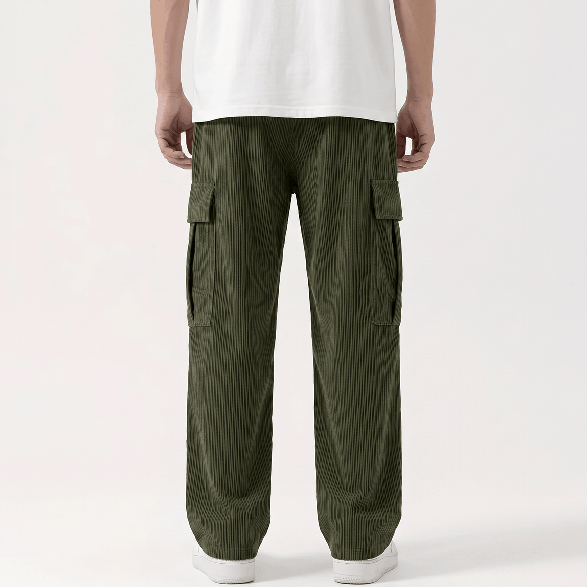 Matteo Corduroy Cargo Pants – Relaxed Wide Leg Trousers
