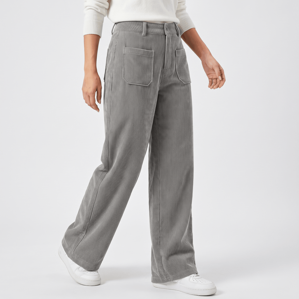 Monroe High Waist Corduroy Pants – Wide Leg Casual Trousers
