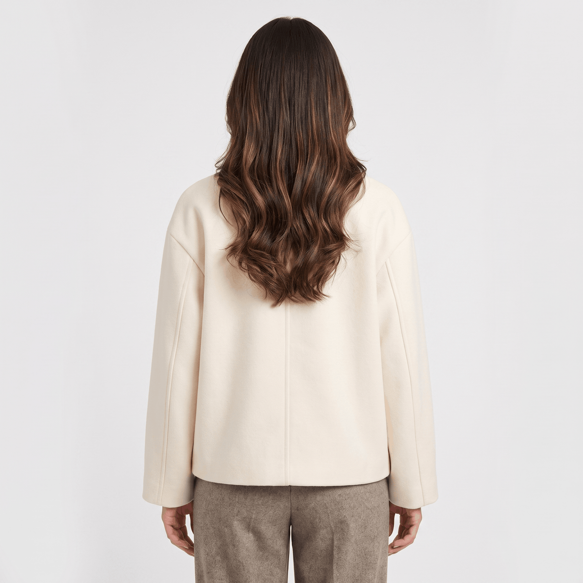 Adelina Wool Cropped Jacket – Button-Front Collared Structured Outerwear