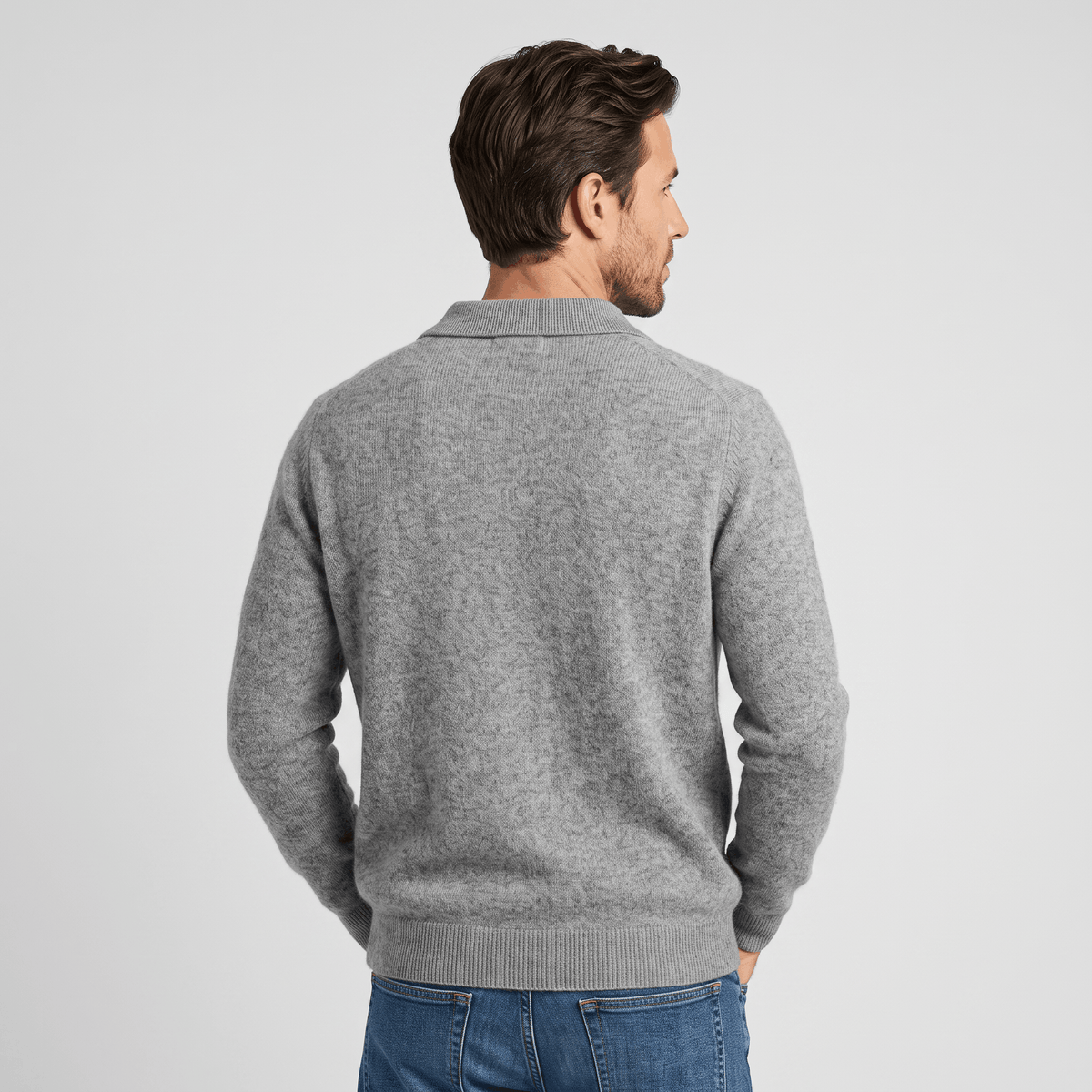 Lorenzo Brushed Merino Wool Polo – Open-Collar Slim-Fit Layering Knitwear