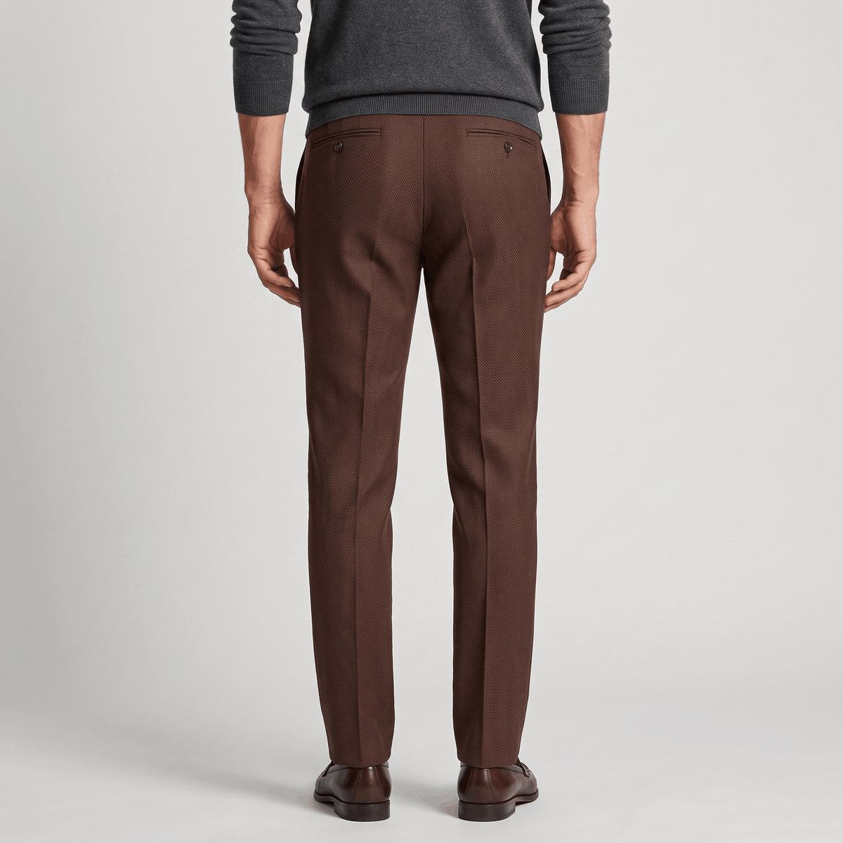 Emilio Micro-Texture Slim Trousers – Sleek Tailored Everyday Pants