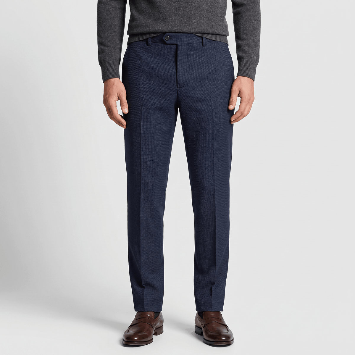 Emilio Micro-Texture Slim Trousers – Sleek Tailored Everyday Pants