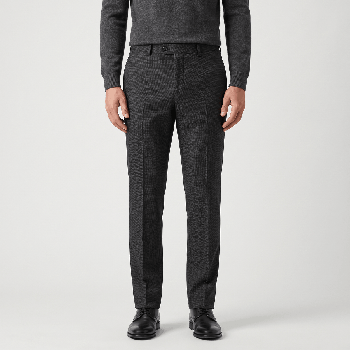 Emilio Micro-Texture Slim Trousers – Sleek Tailored Everyday Pants