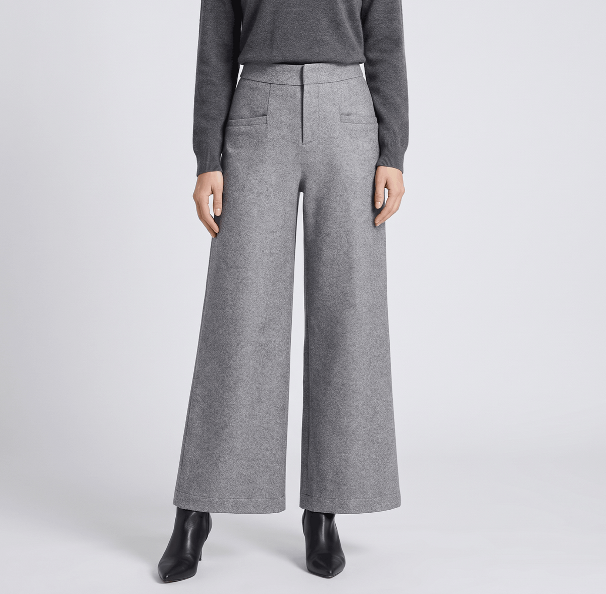Charise Wool Blend Trousers – Wide-Leg Pocketed Winter Pants