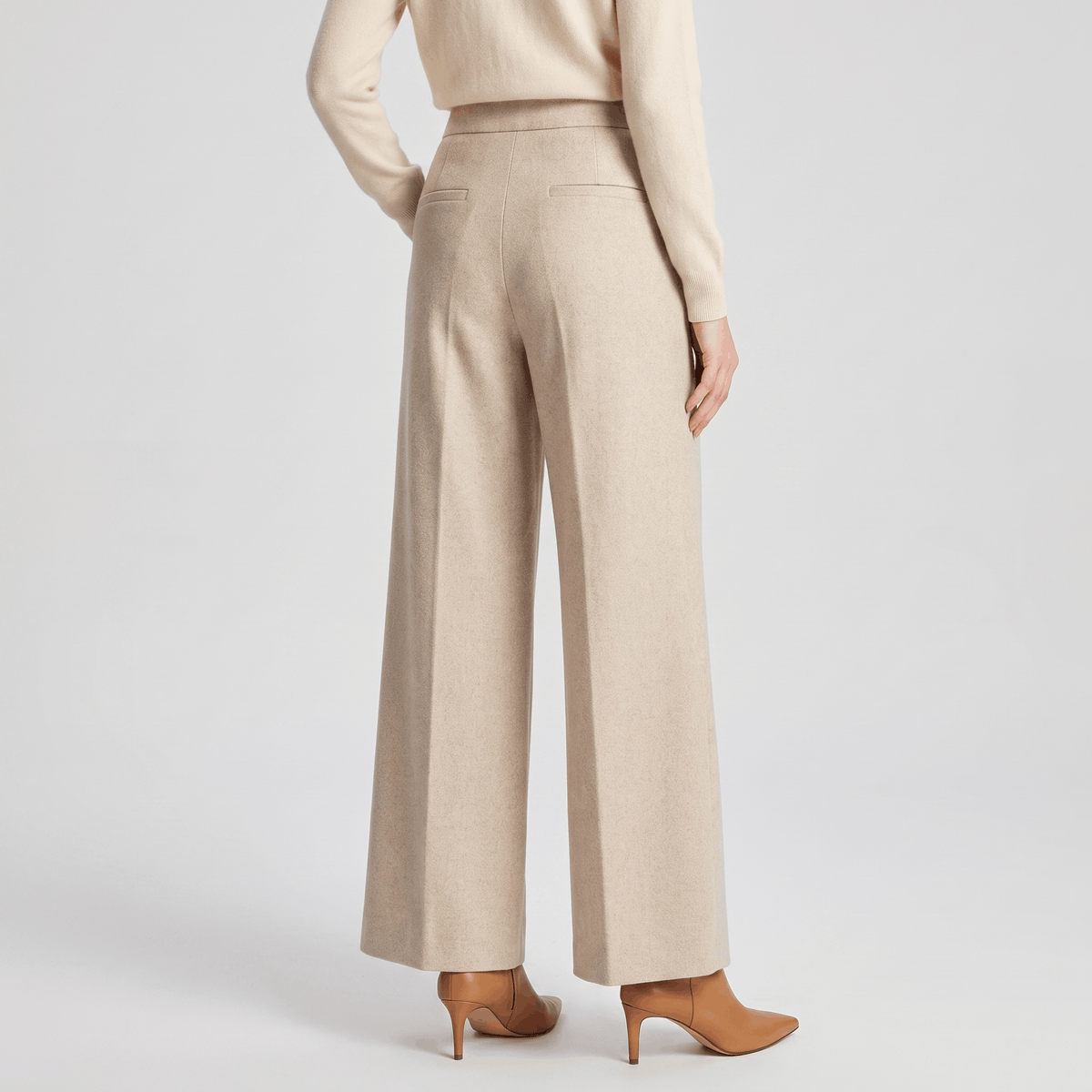 Charise Wool Blend Trousers – Wide-Leg Pocketed Winter Pants