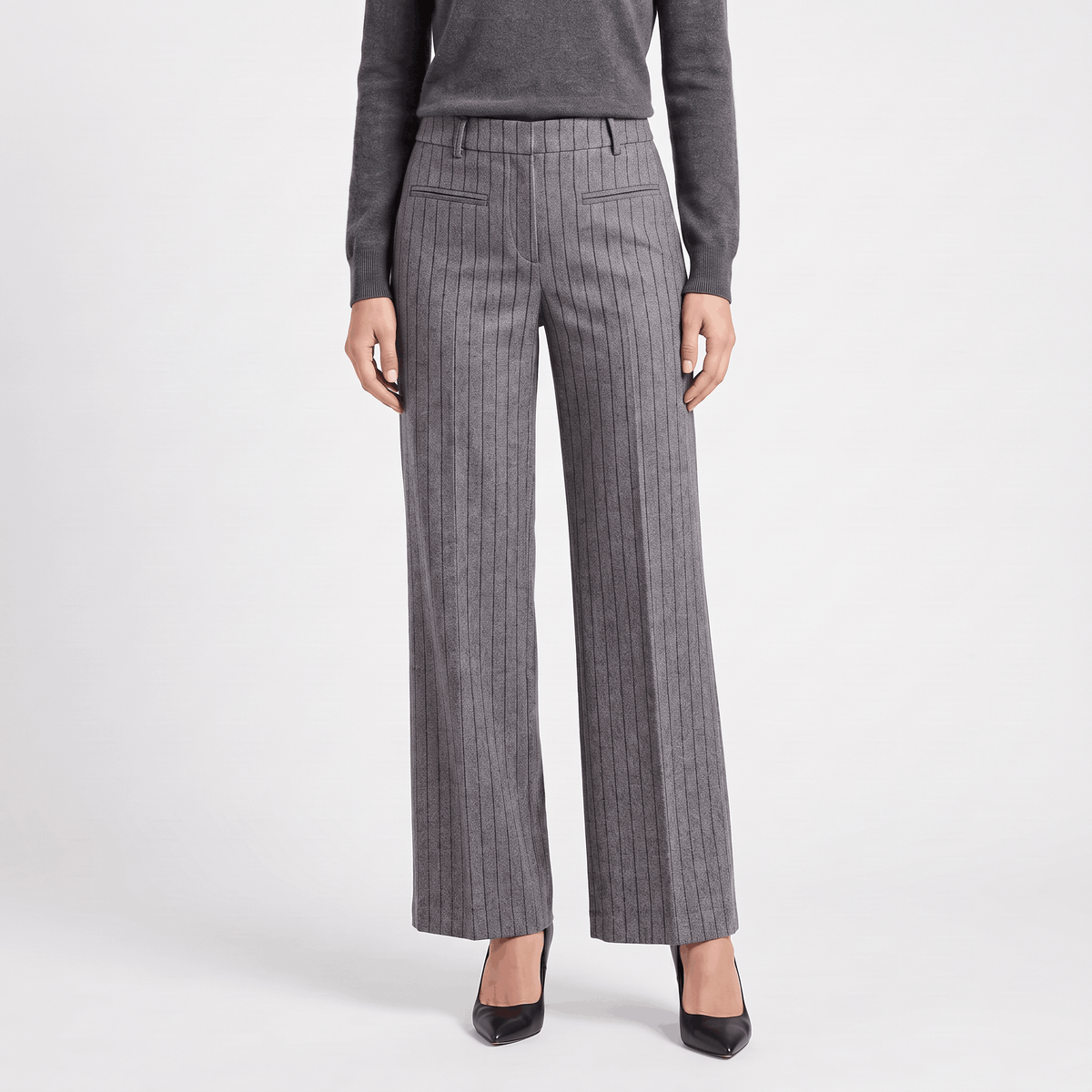 Charise Wool Blend Trousers – Wide-Leg Pocketed Winter Pants