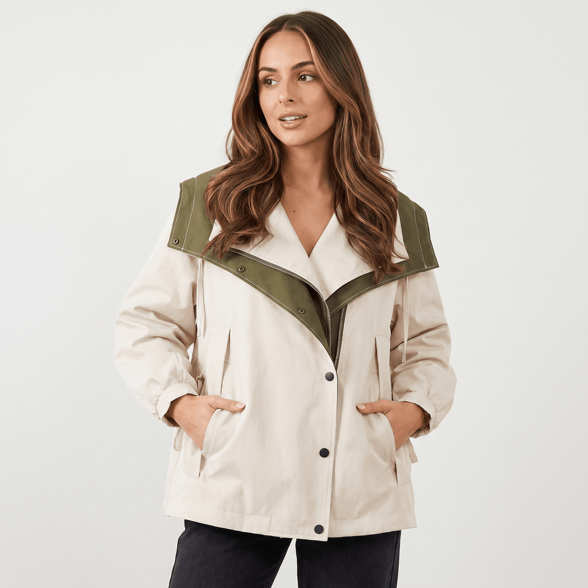 Amara Windproof Jacket – Sleek Tailored Versatile Hooded Outerwear