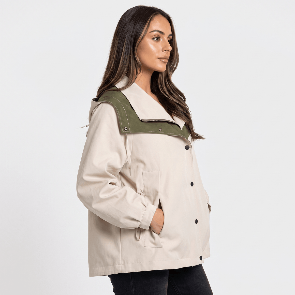 Amara Windproof Jacket – Sleek Tailored Versatile Hooded Outerwear