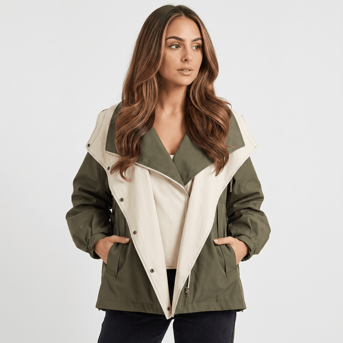Amara Windproof Jacket – Sleek Tailored Versatile Hooded Outerwear
