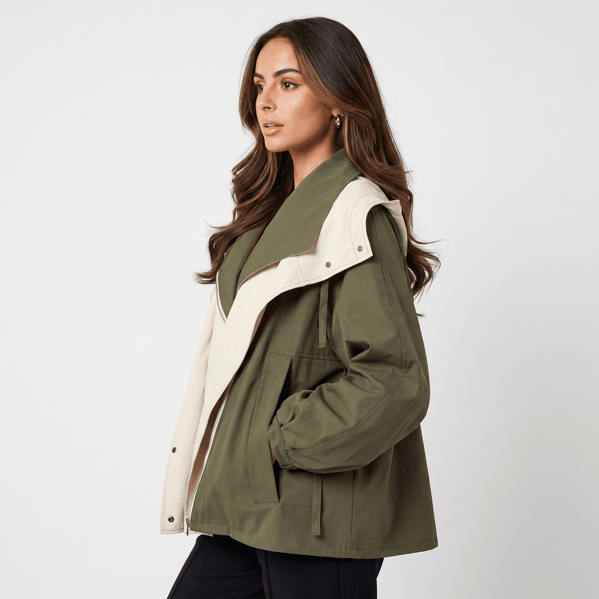 Amara Windproof Jacket – Sleek Tailored Versatile Hooded Outerwear