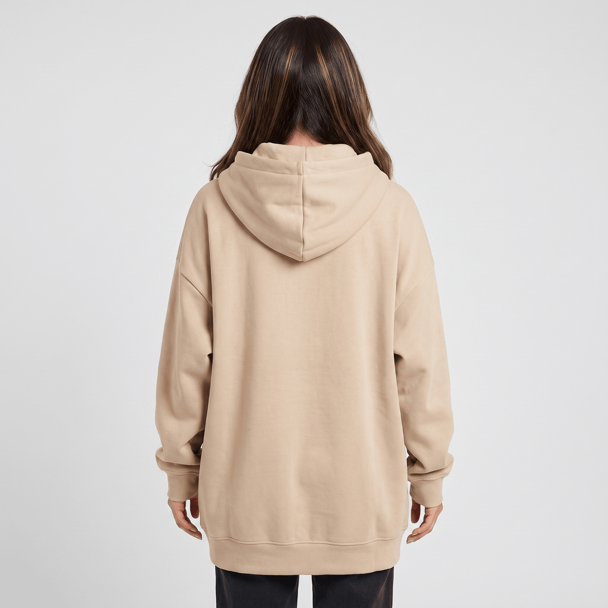 Hailey Fleece Zip-Up Hoodie – Longline Oversized Drawstring Sweatshirt