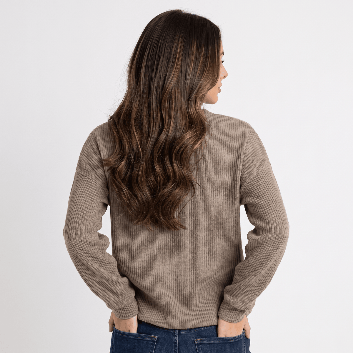 Giselle Ribbed Knit Henley Sweater – Relaxed V-Neck Button-Placket Pullover
