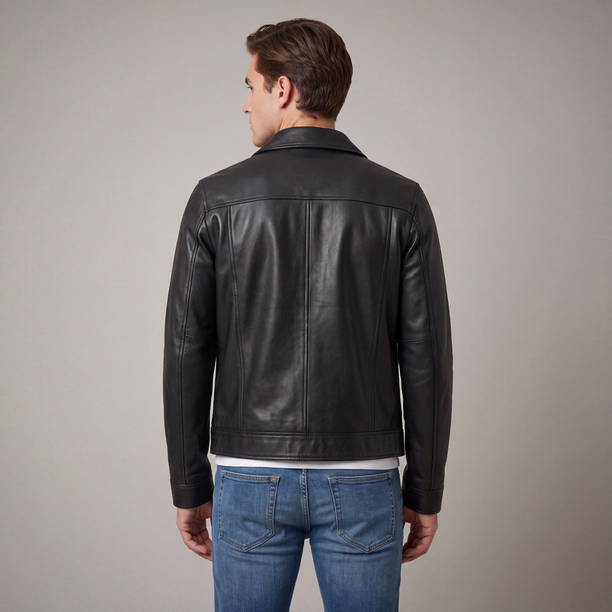 Men's Point-Collar Full-Zip Short Jacket