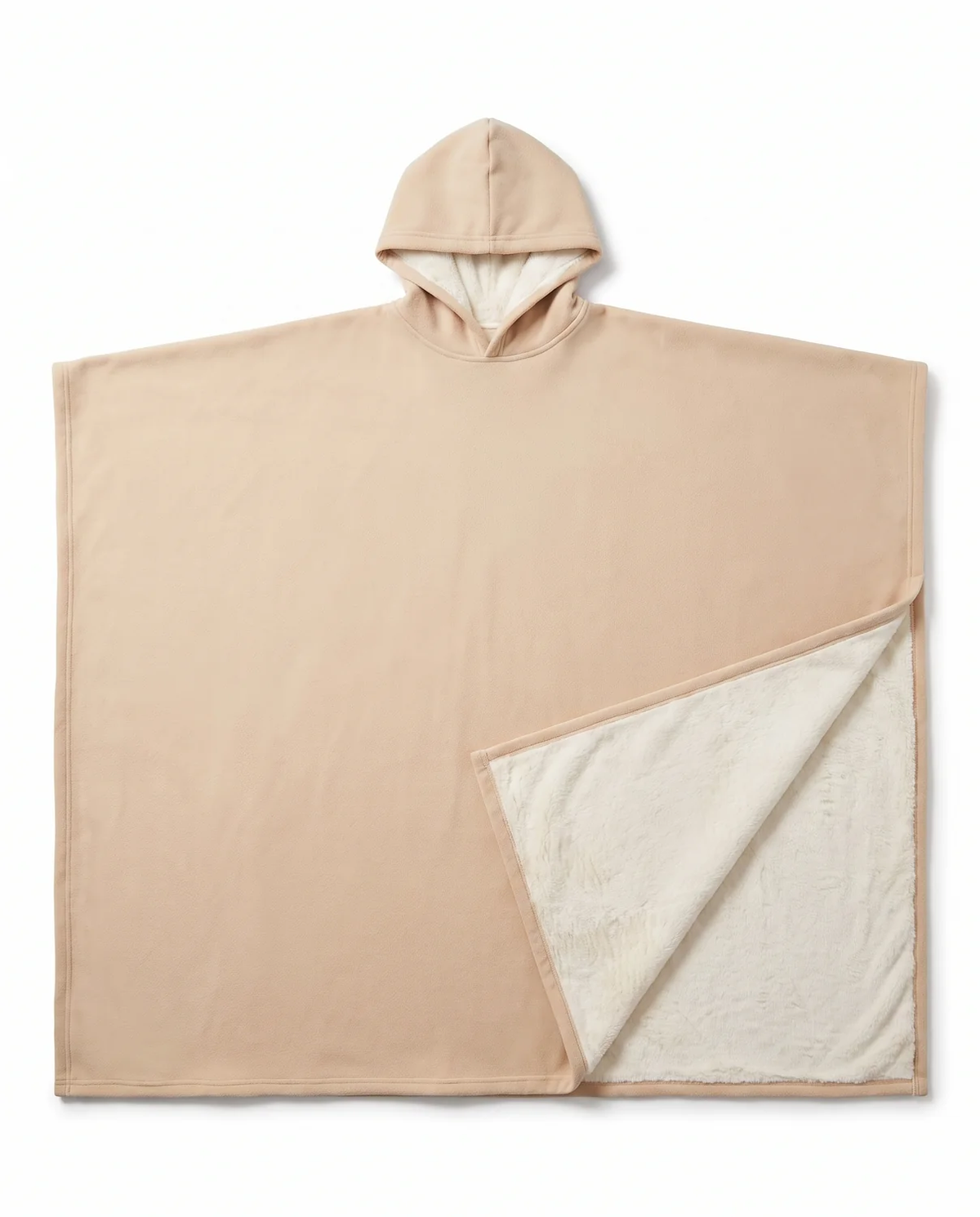 Alba | Sherpa-Lined Hooded Blanket in Cognac