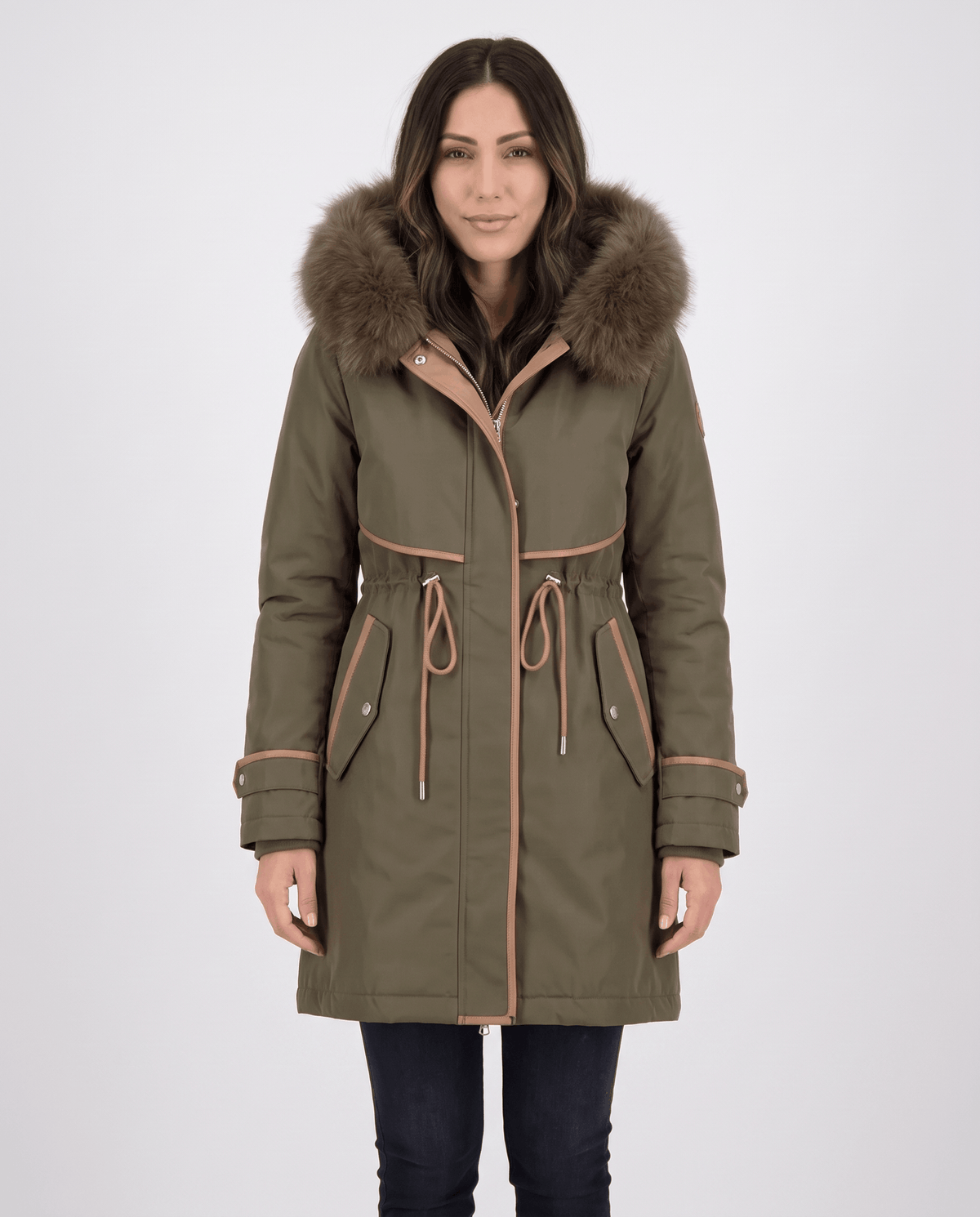 Plush Hood Trim Winter Parka – Cozy Lined & Adjustable Waist | Althea
