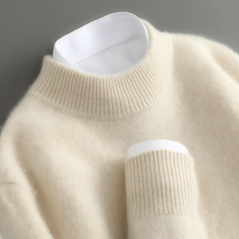 Hieronymus | Men's Ribbed Knit Sweater with Mock Neck