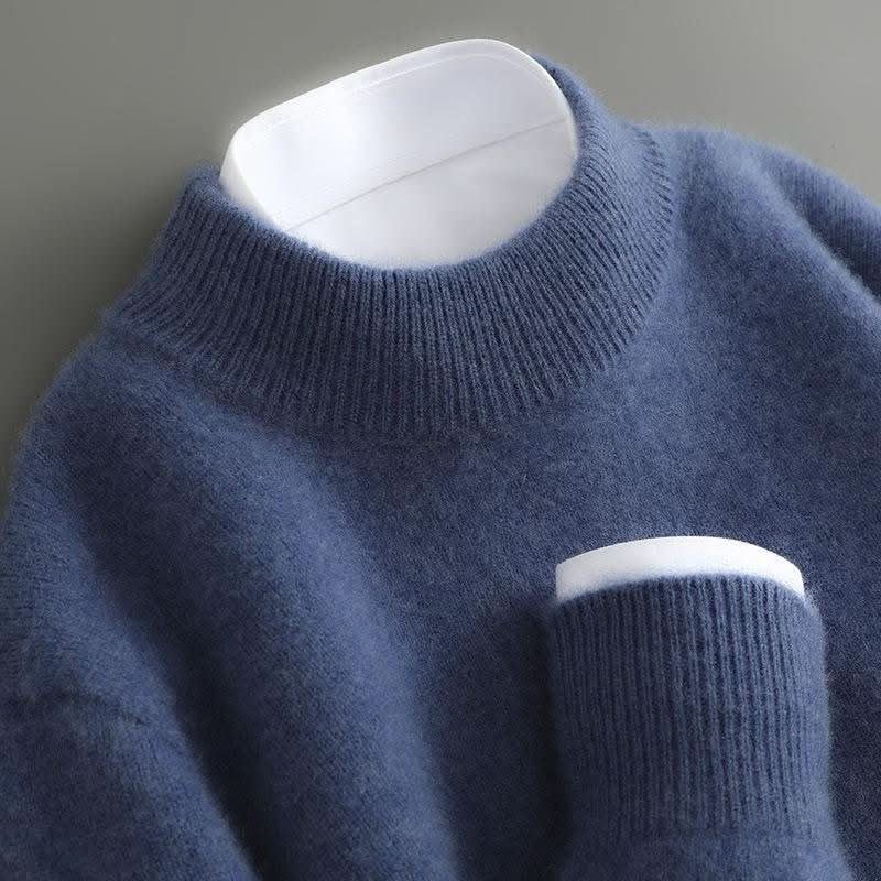 Hieronymus | Men's Ribbed Knit Sweater with Mock Neck