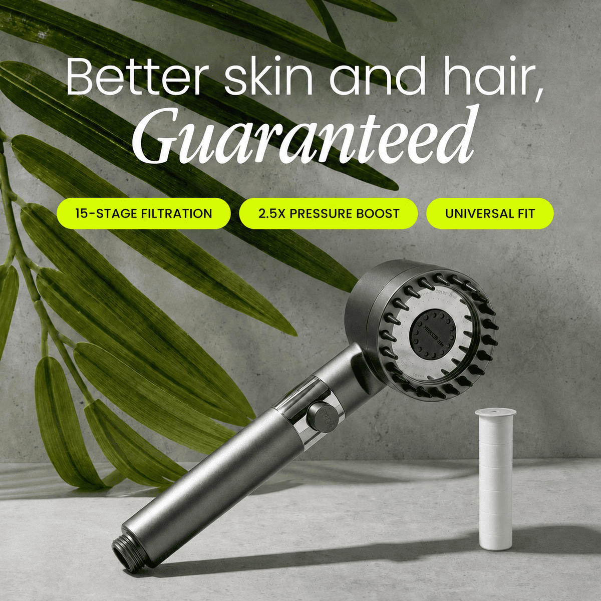 High Pressure Filtered Water Filtration Shower Head with Handheld Design and Pause Button