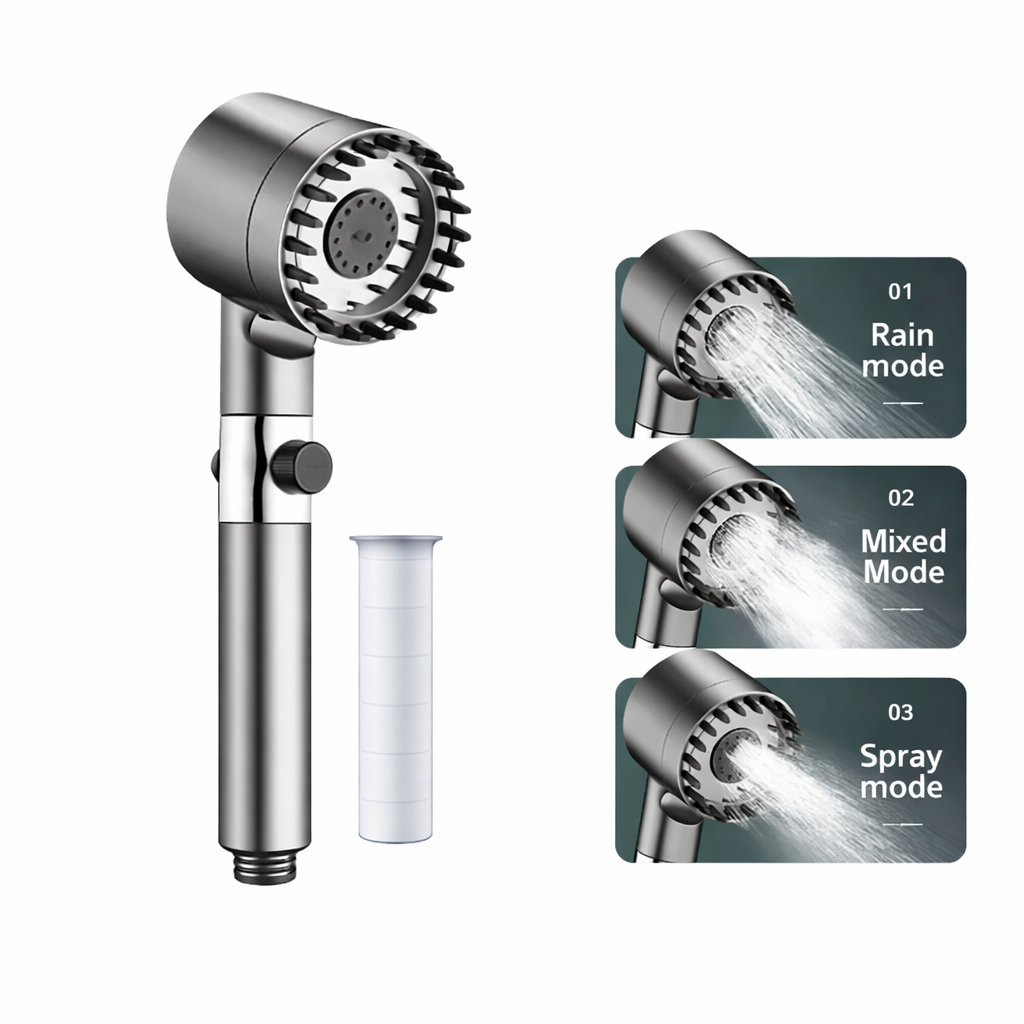 High Pressure Filtered Water Filtration Shower Head with Handheld Design and Pause Button