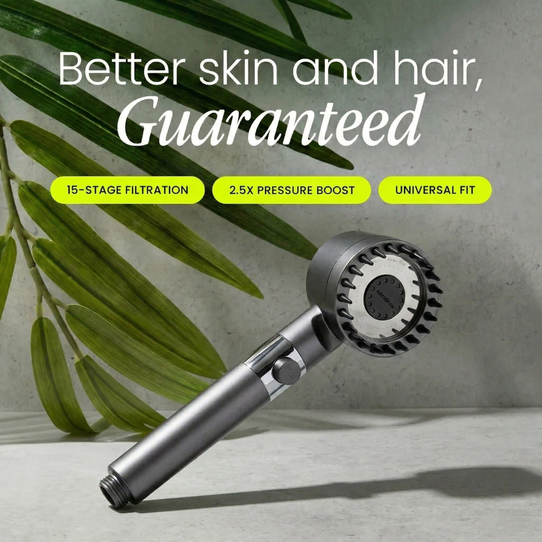 High Pressure Filtered Water Filtration Shower Head with Handheld Design and Pause Button