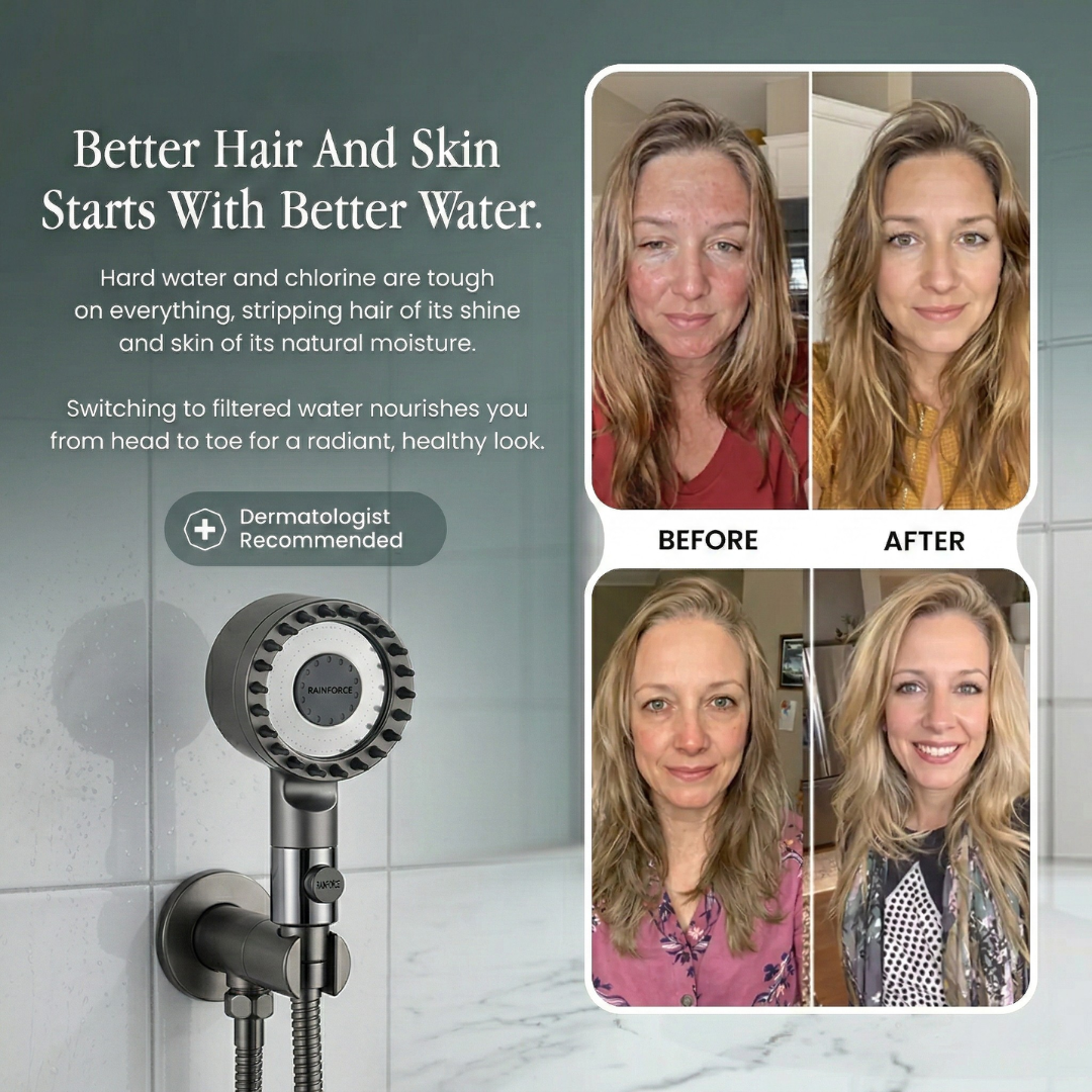 High Pressure Filtered Water Filtration Shower Head with Handheld Design and Pause Button