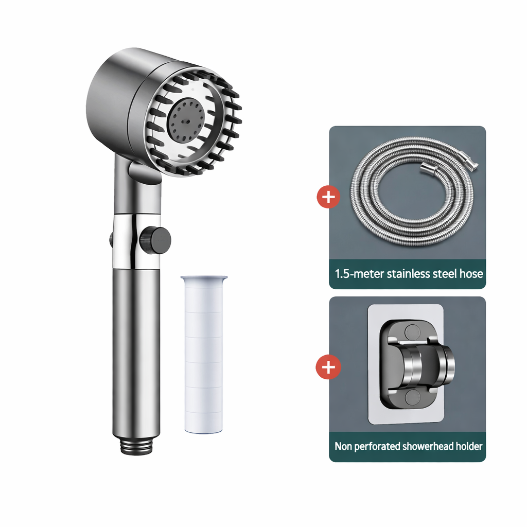 High Pressure Filtered Water Filtration Shower Head with Handheld Design and Pause Button