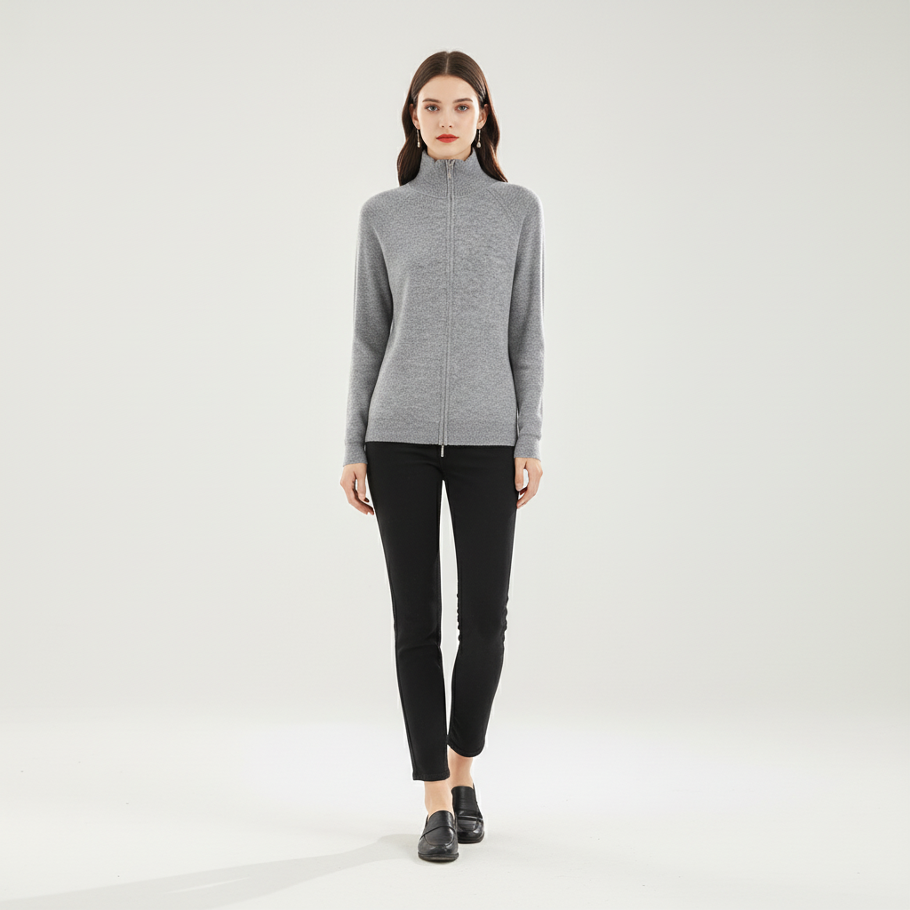 Annette Full-Zip Knit Cardigan
