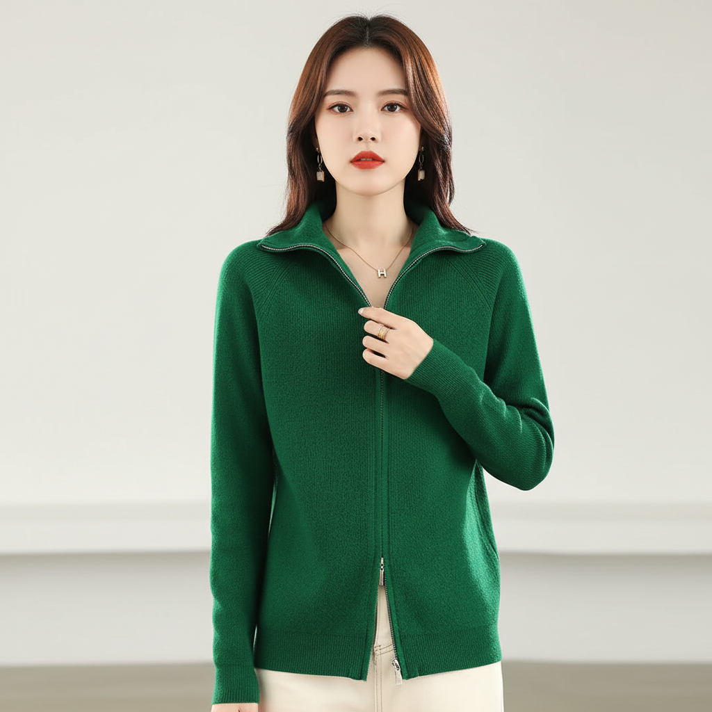 Annette Full-Zip Knit Cardigan
