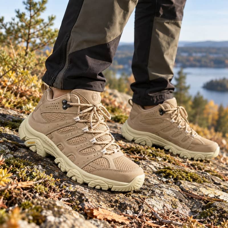 Hiking Shoes with High-Traction Sole and Mesh
