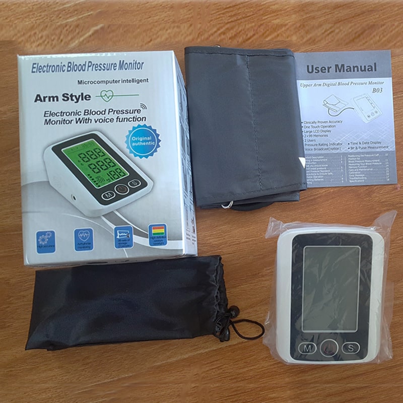 Home Automatic Blood Pressure Monitor with Large Lcd Screen and Portable Arm Cuff