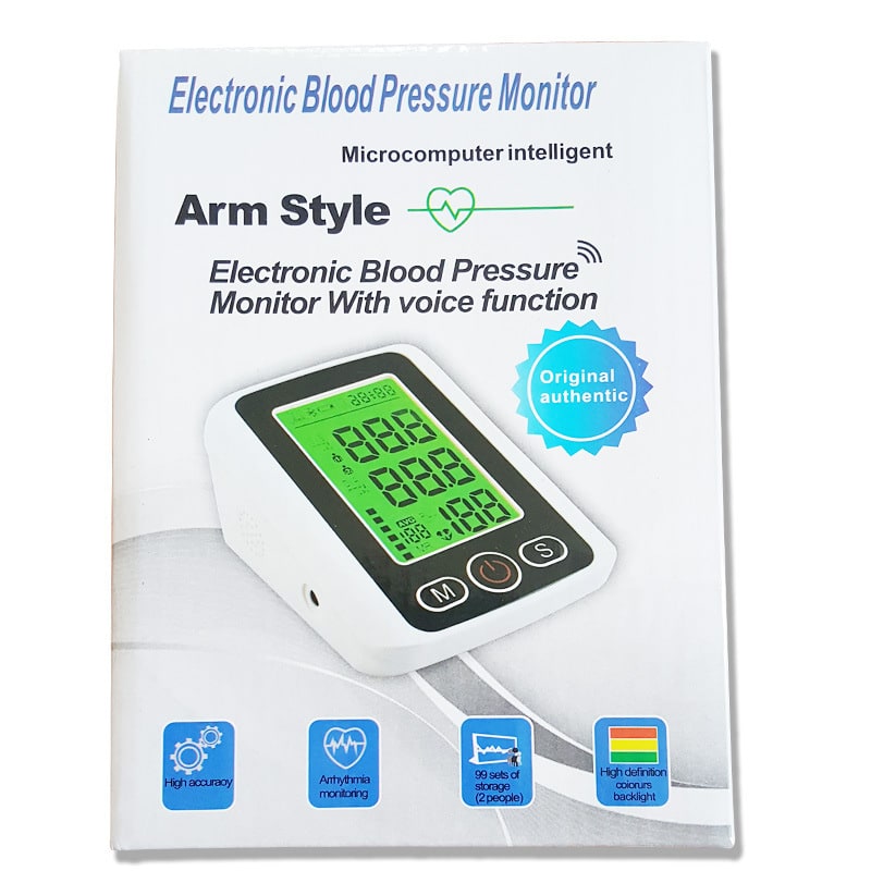 Home Automatic Blood Pressure Monitor with Large Lcd Screen and Portable Arm Cuff