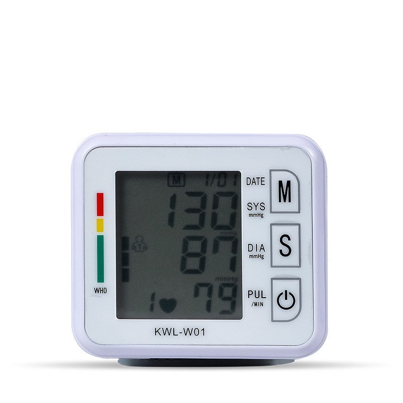 Home Wristband Automatic Blood Pressure Monitor with Portable Lcd Display and Adjustable Strap