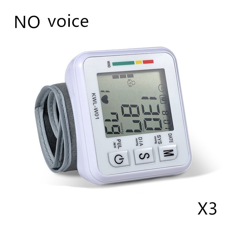 Home Wristband Automatic Blood Pressure Monitor with Portable Lcd Display and Adjustable Strap