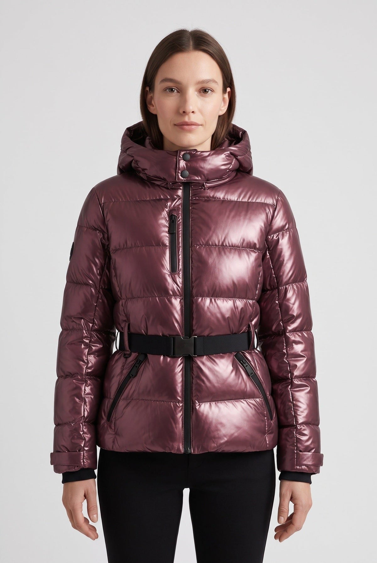 Olalla | Quilted Hooded Puffer Jacket with Belt for Women