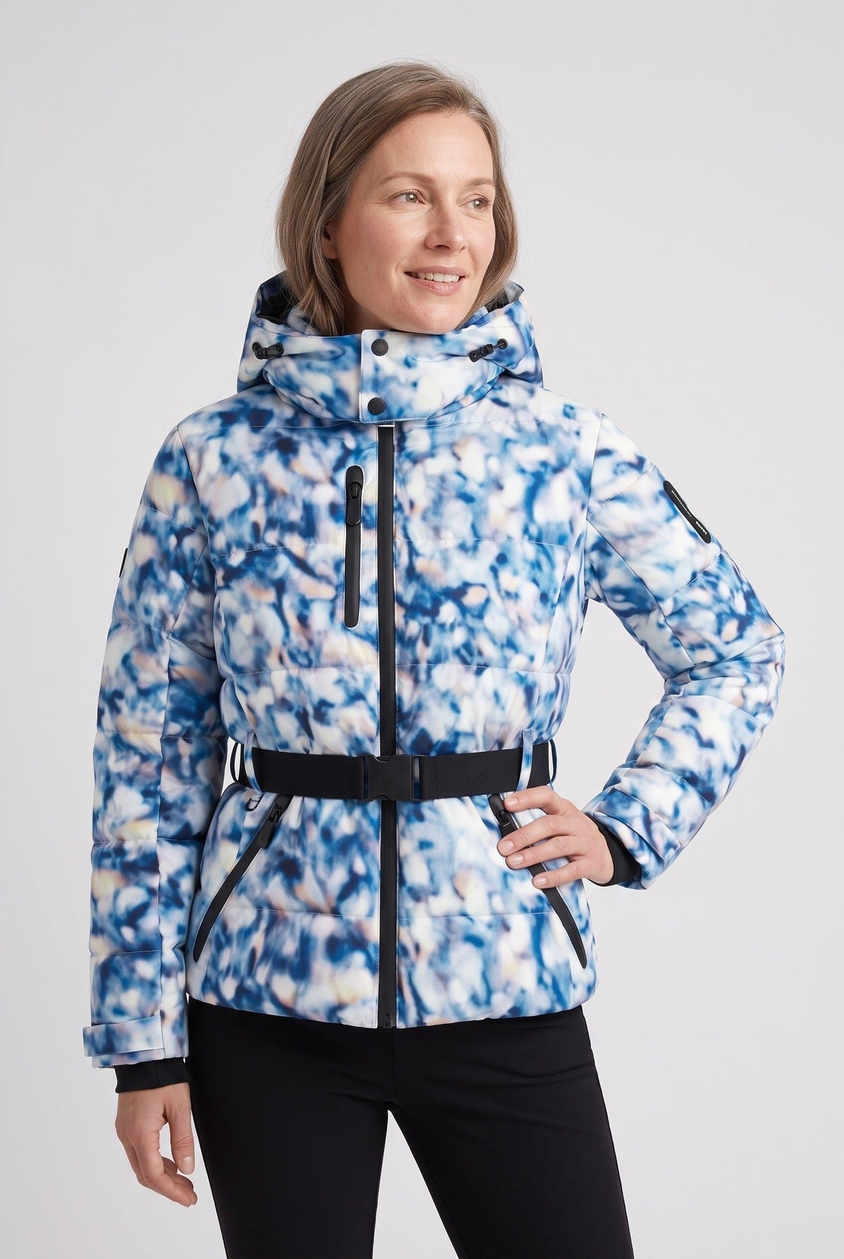 Olalla | Quilted Hooded Puffer Jacket with Belt for Women