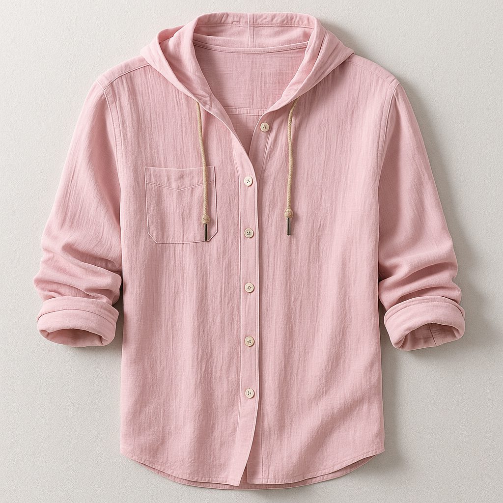 Hooded Button-Down Shirt for Men