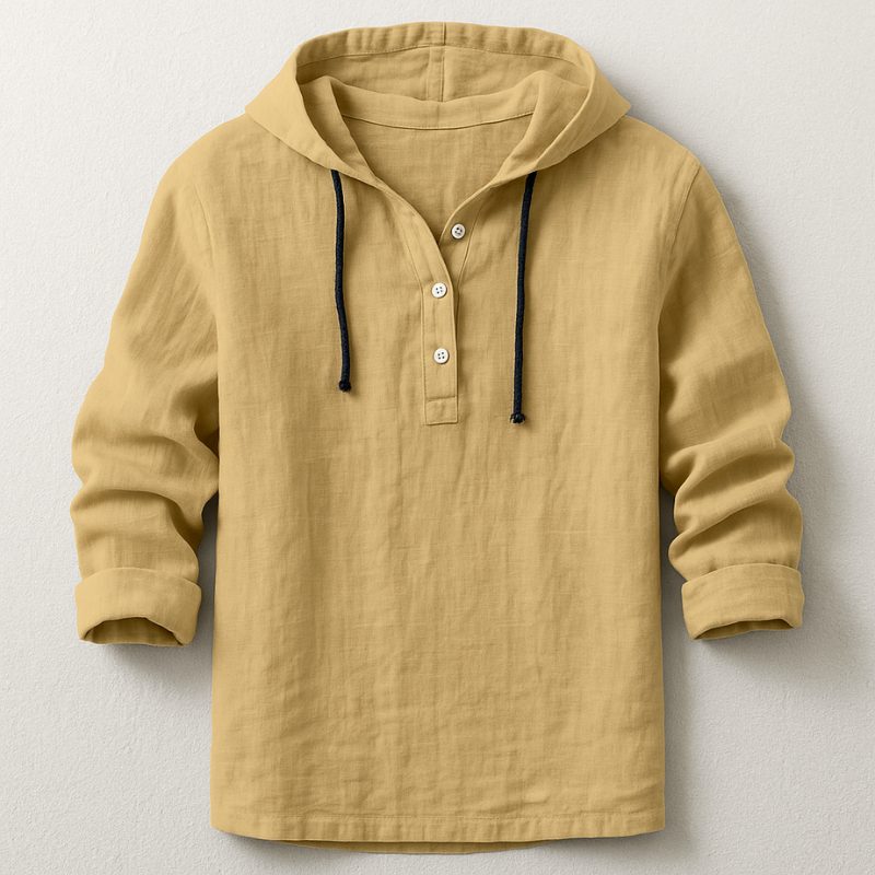 Hooded Henley Shirt for Men