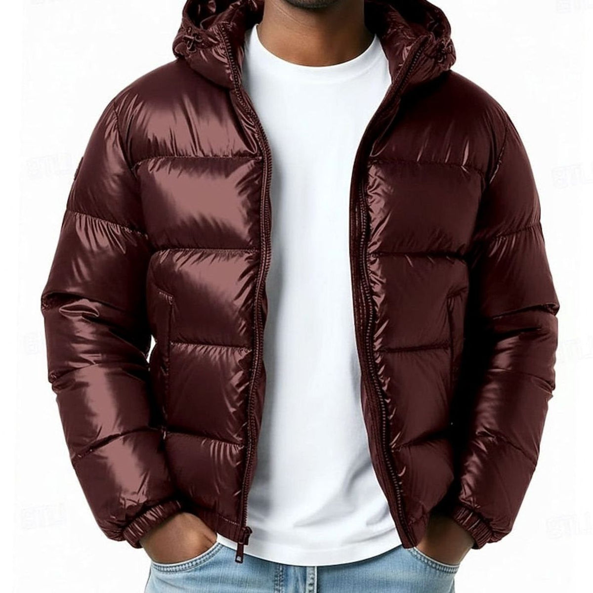 Hooded Quilted Puffer Jacket for Men